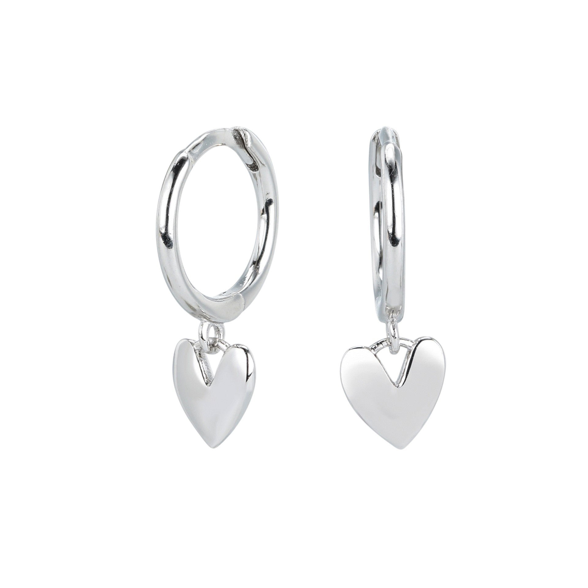 Amore Mini Heart Hoops Silver