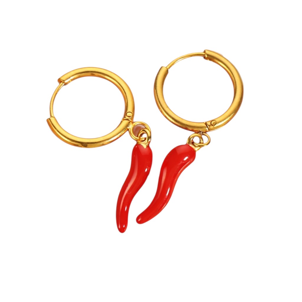 Cornicello Hoop Earrings