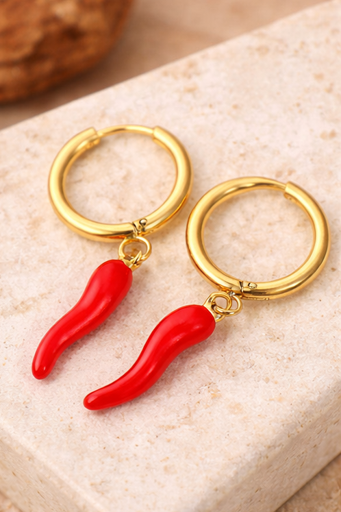 Cornicello Hoop Earrings