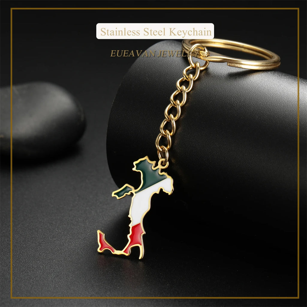 Italia Map Key Ring
