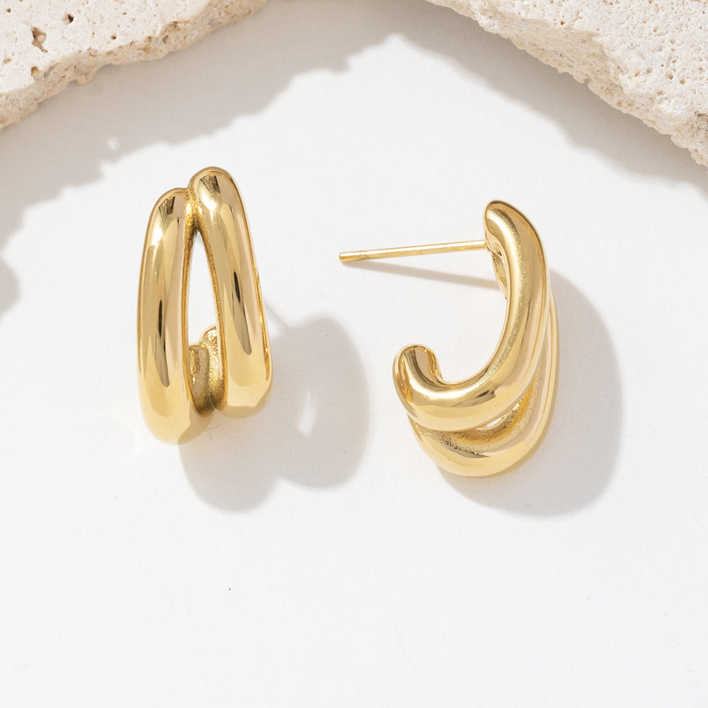 Gold Curved Hoops